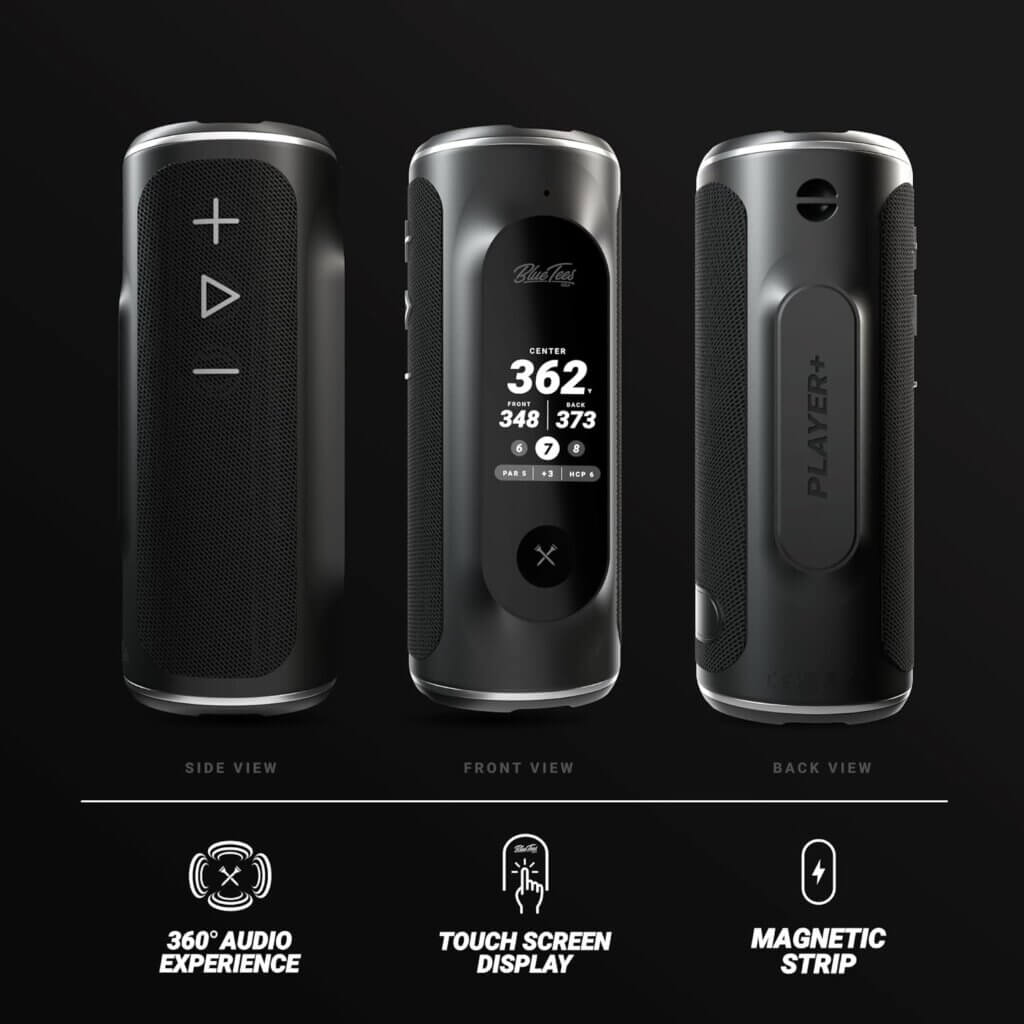 Blue Tees Golf Player+ GPS Speaker with Touch Screen Display