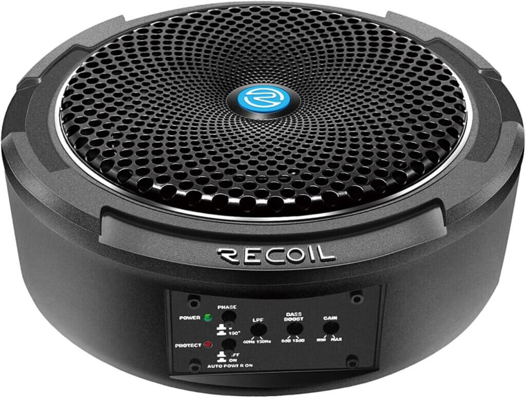 RECOIL SL1708 8" Under Seat Slim Amplified Car Subwoofer