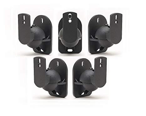 5 Pack of Black Speaker Wall Mount Brackets for Bose,Sony,Panasonic,Samsung From Technology Solutions