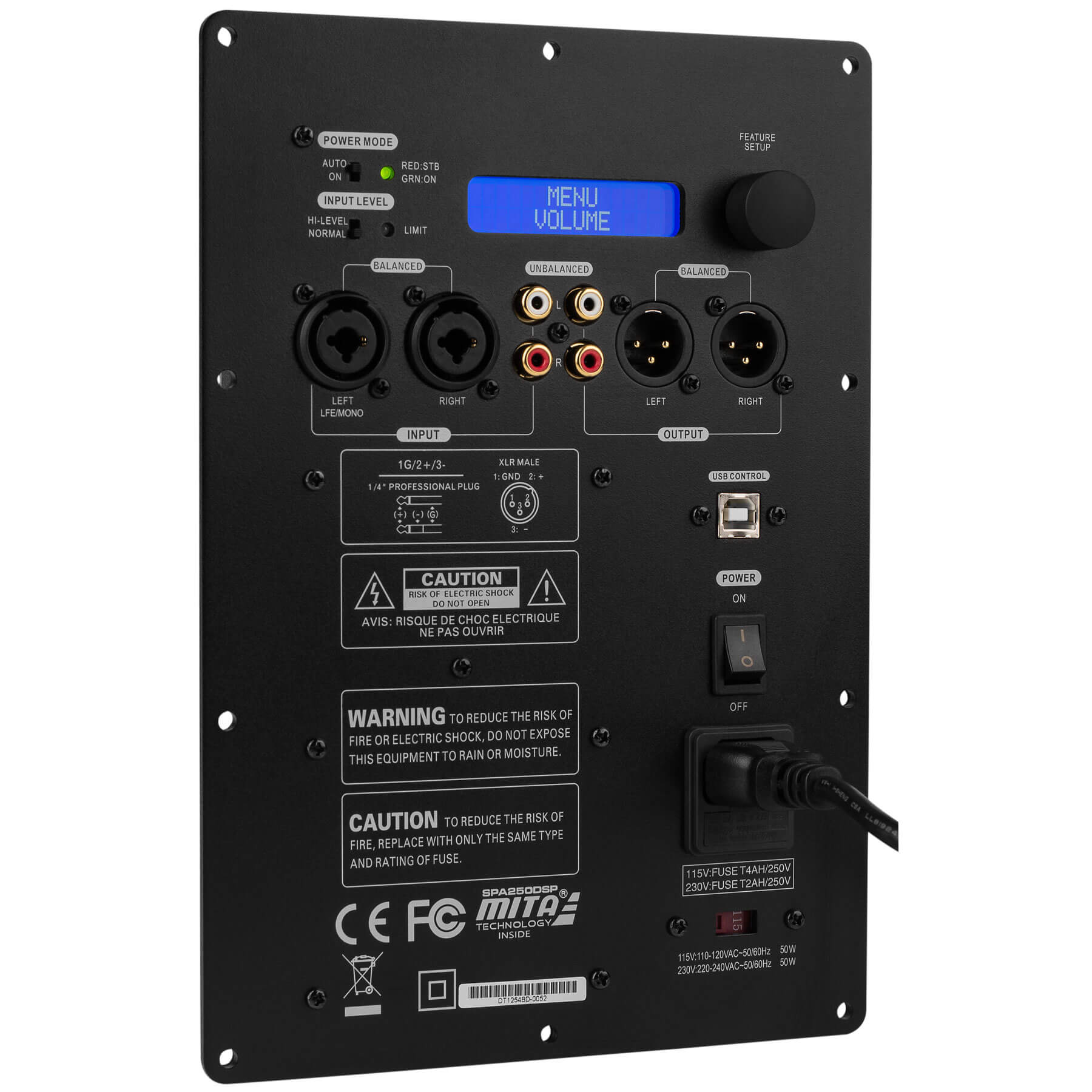 Dayton Audio SPA250DSP 250W Subwoofer Plate Amplifier
