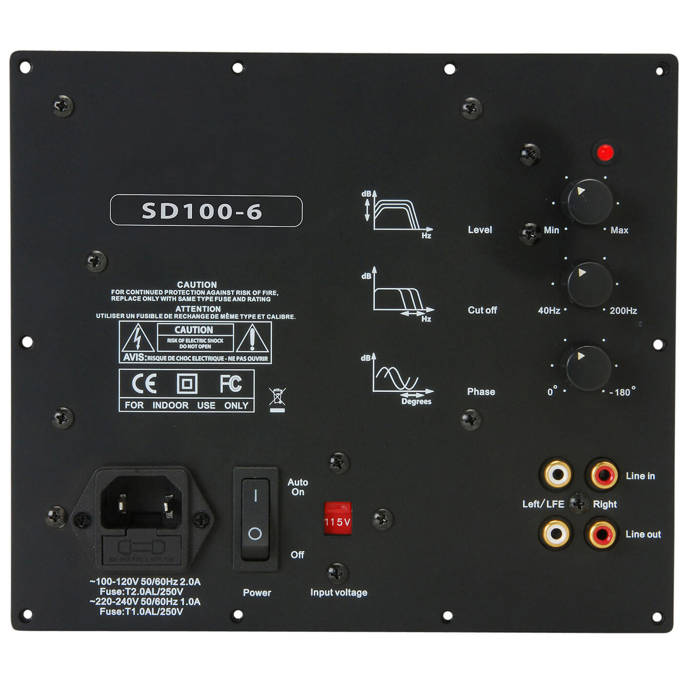 Yung International Yung SD100-6 100W Class D Subwoofer Plate Amplifier